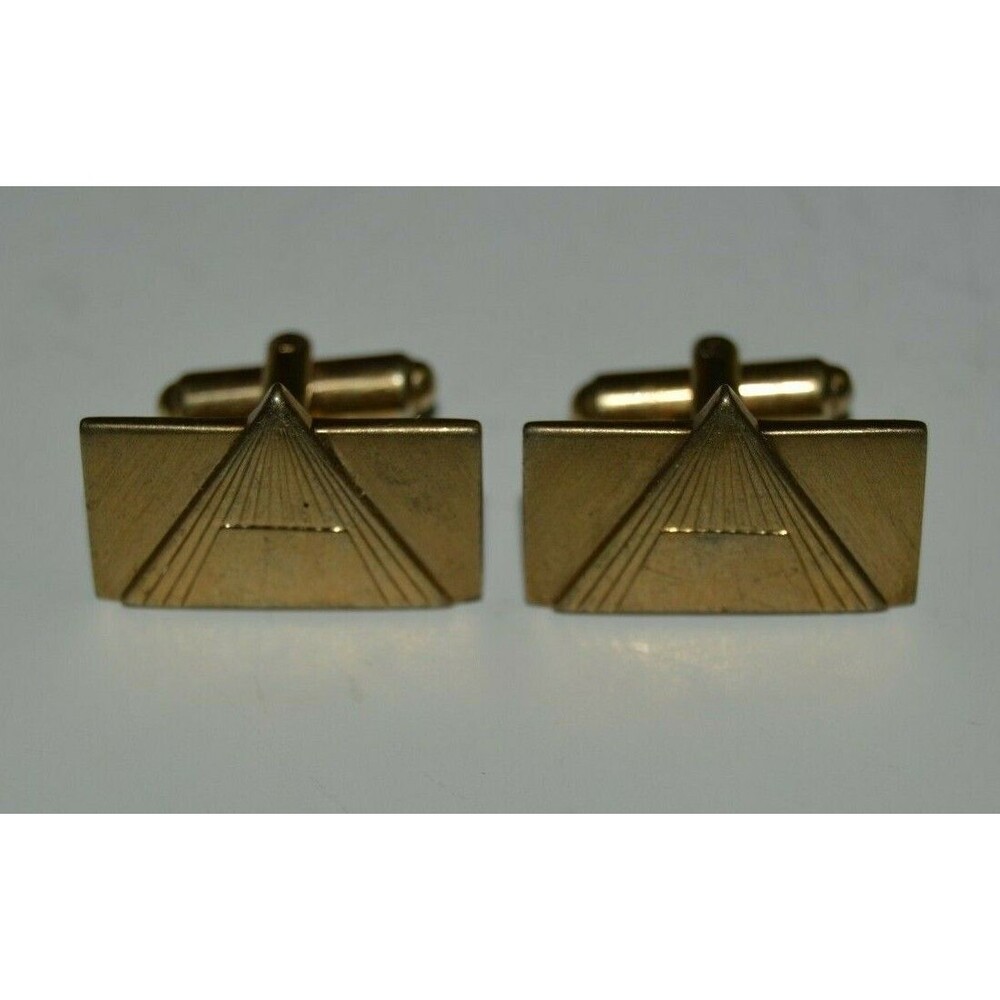 Nice Vintage SPEIDEL Brass PYRAMIDS Men's Classic Cuff Links Rare